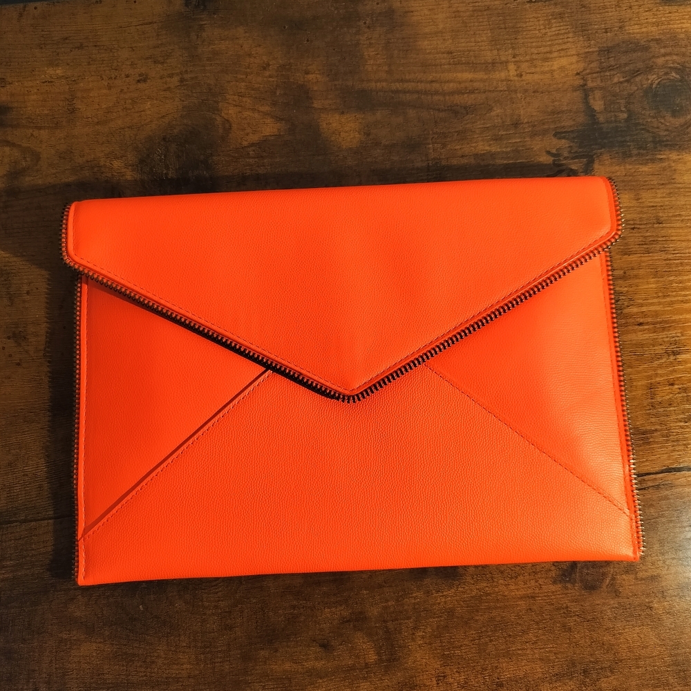 Rebecca Minkoff  Envelope Clutch Purse Bag Zipper Edge - Picture 7 of 7